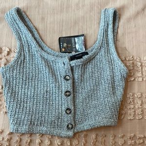 Small gray brand new knit crop top